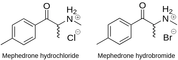 Mephedrone hydrochloride vs hydrobromide: main differences